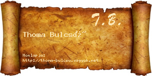 Thoma Bulcsú névjegykártya